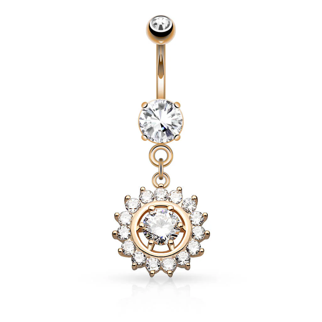 Belly Button Piercing Sun dangle Zirconia - Image 4