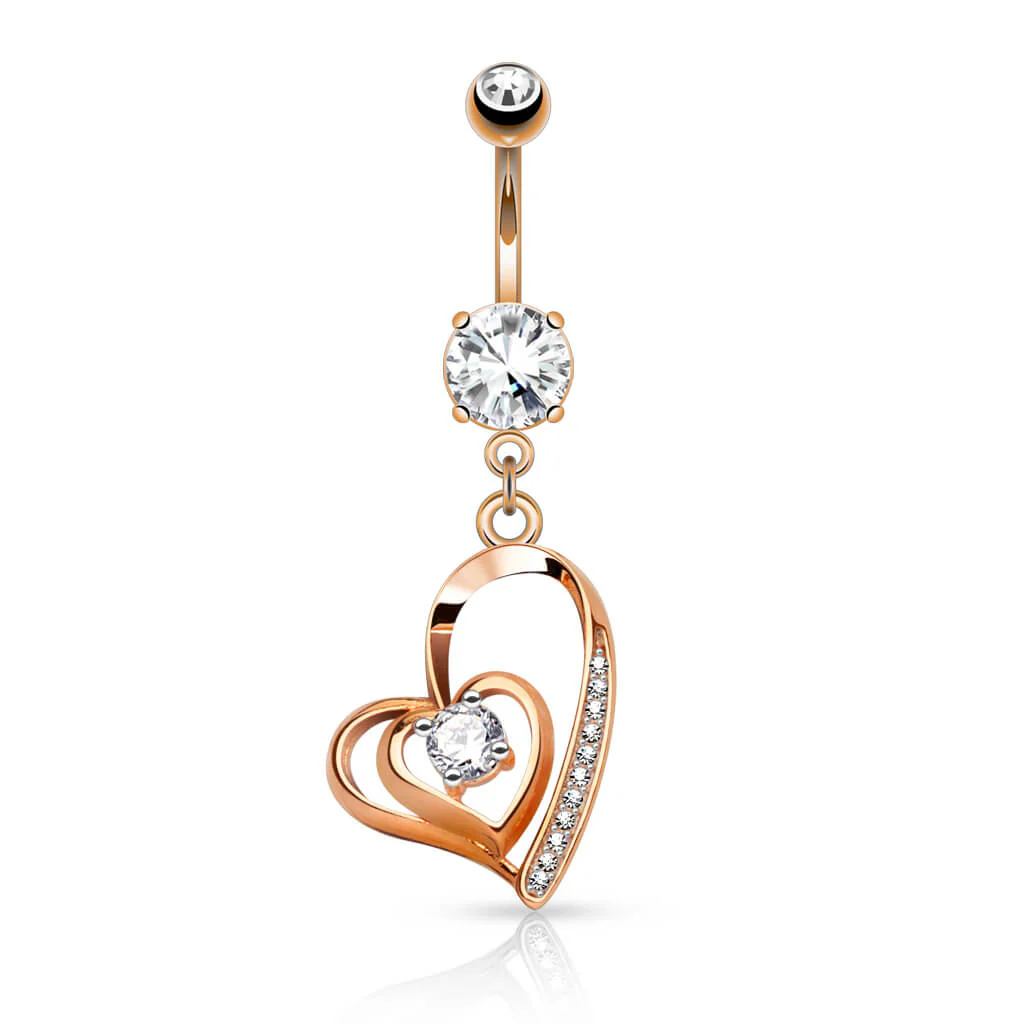Belly Button Piercing Heart dangle Zirconia - Image 5