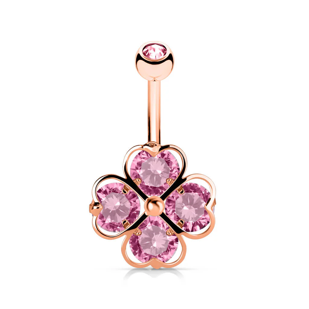 Belly Button Piercing CloverLeaf Zirconia - Image 4