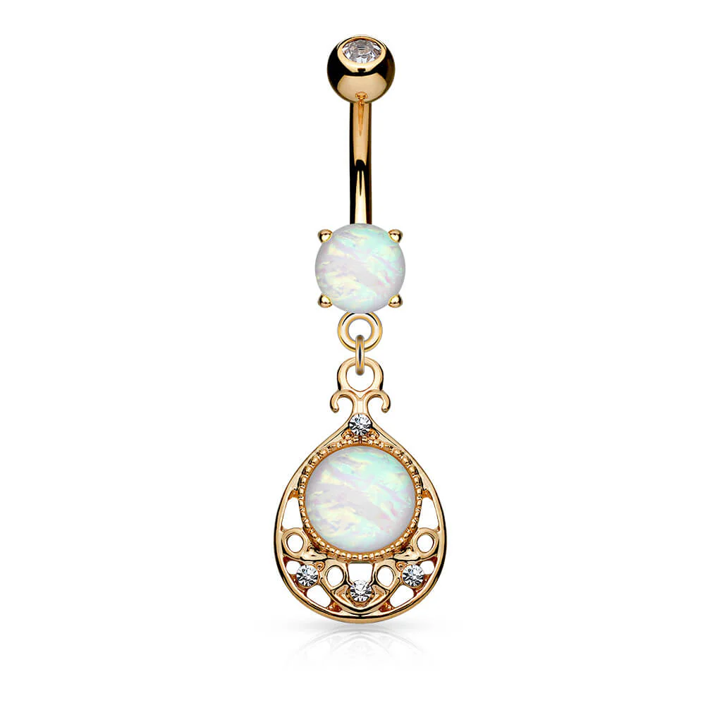 Belly Button Piercing Drop dangle Opal - Image 3