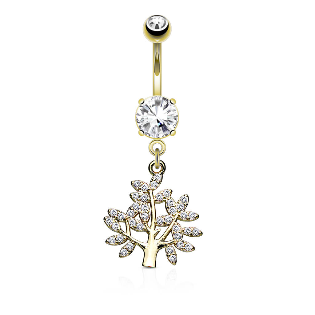 Belly Button Piercing Tree of Life dangle Zirconia - Image 3