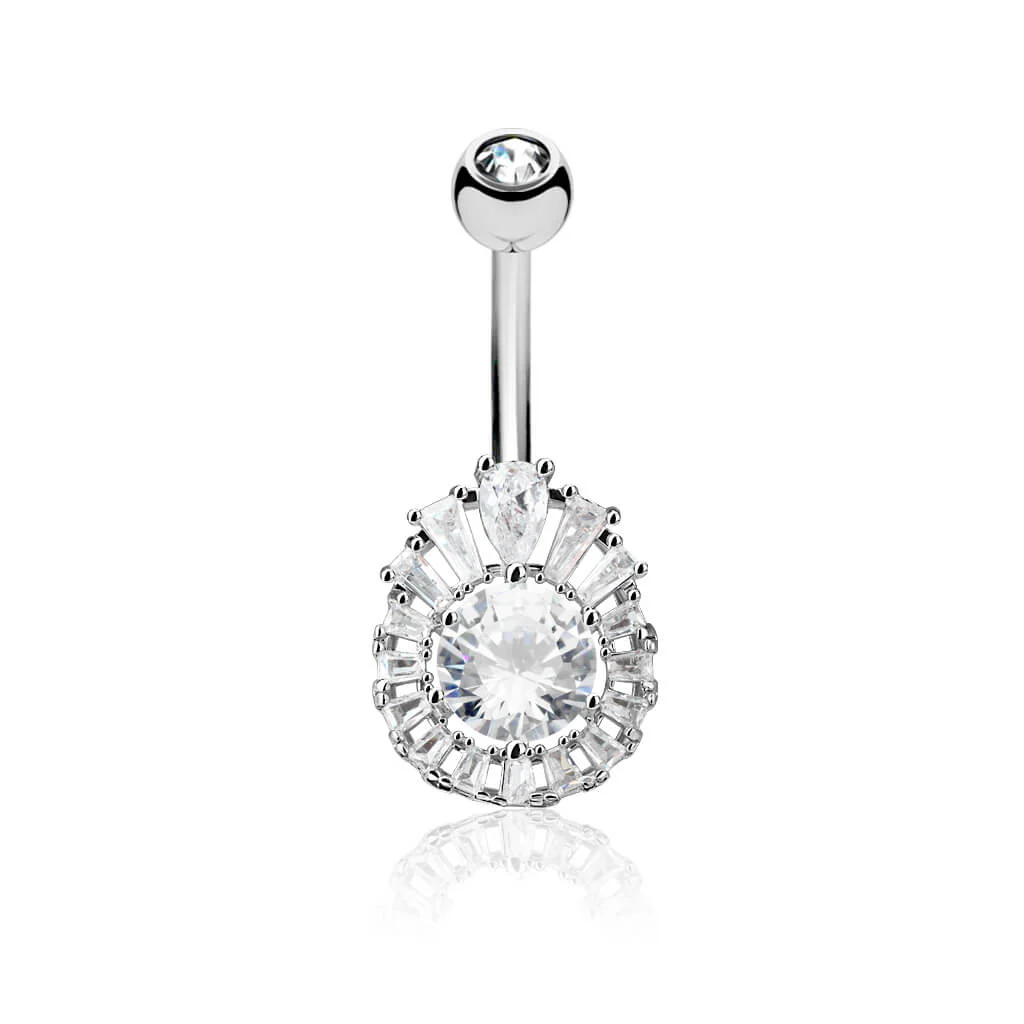 Belly Button Piercing Princess Cut Zirconia - Image 2