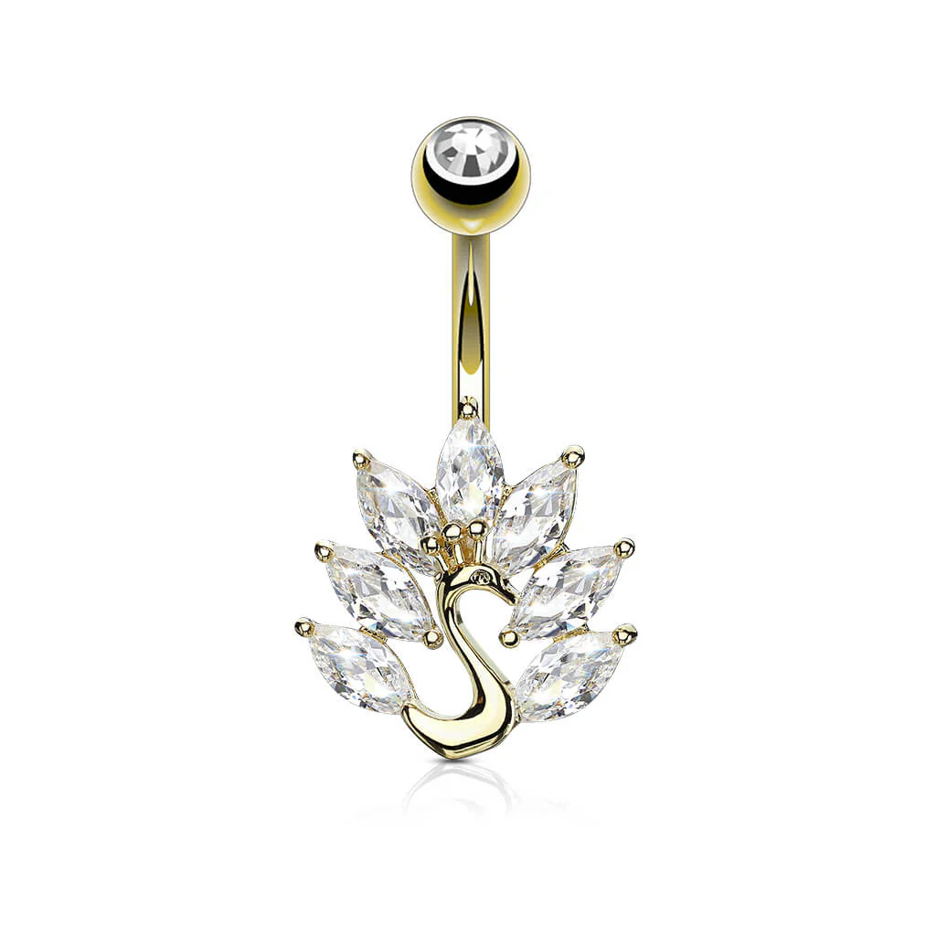 Belly Button Piercing Peacock Zirconia - Image 4