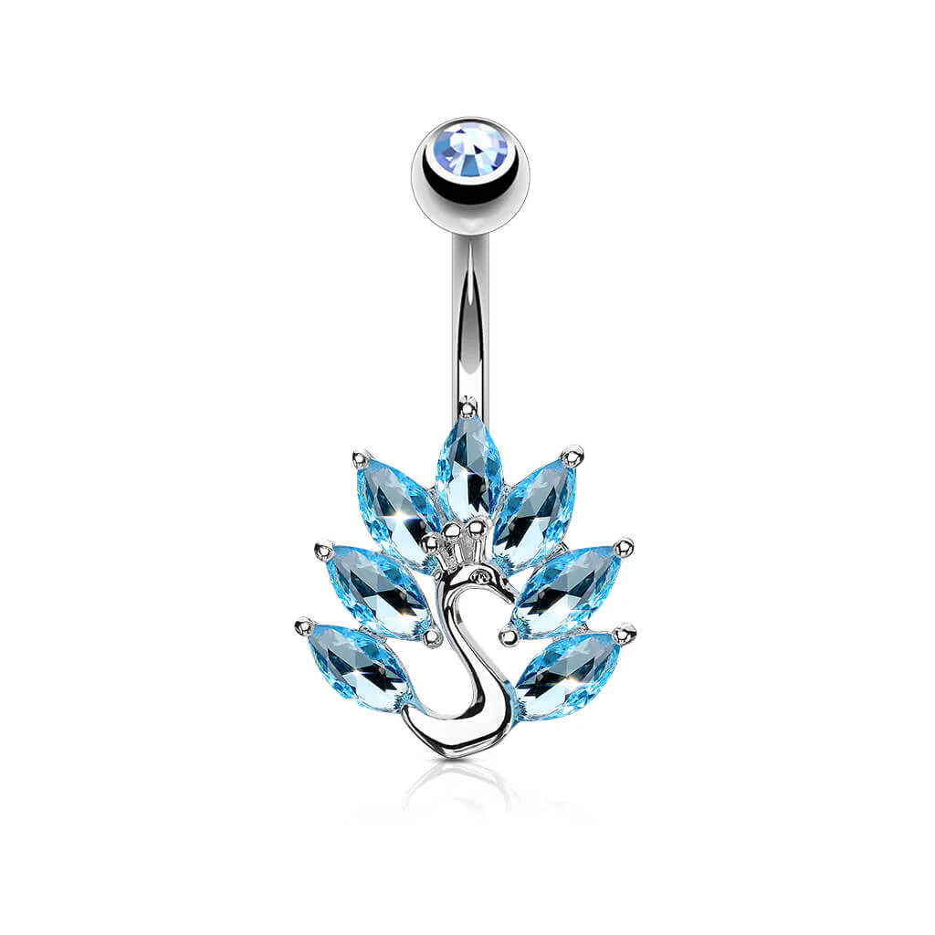 Belly Button Piercing Peacock Zirconia - Image 6