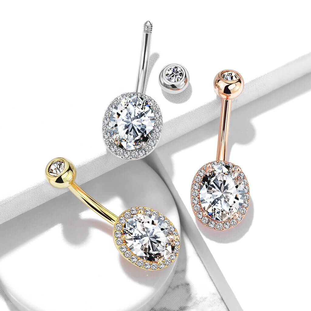 Belly Button Piercing Zirconia Oval - Image 7
