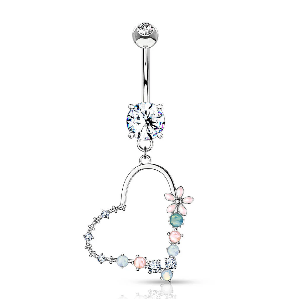 Belly Button Piercing Heart dangle Zirconia - Image 2