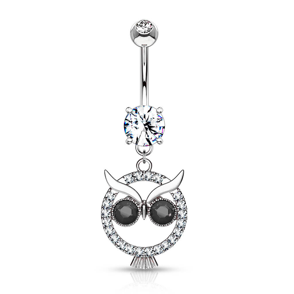 Belly Button Piercing Owl dangle Zirconia - Image 2