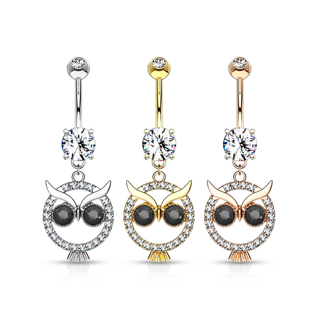 Belly Button Piercing Owl dangle Zirconia - Image 5