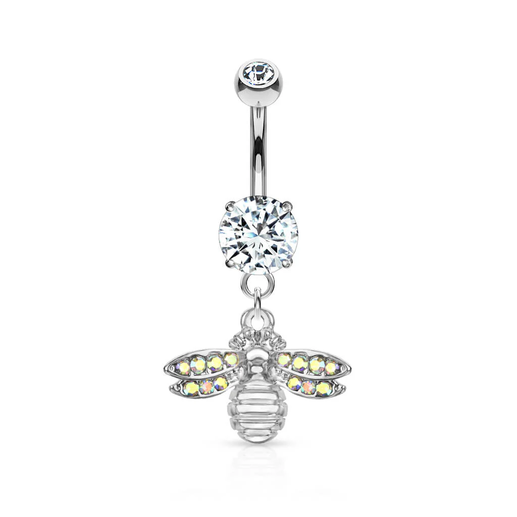 Belly Button Piercing Bee dangle Zirconia - Image 2