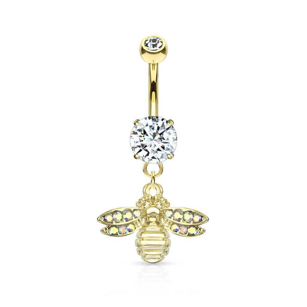 Belly Button Piercing Bee dangle Zirconia - Image 4
