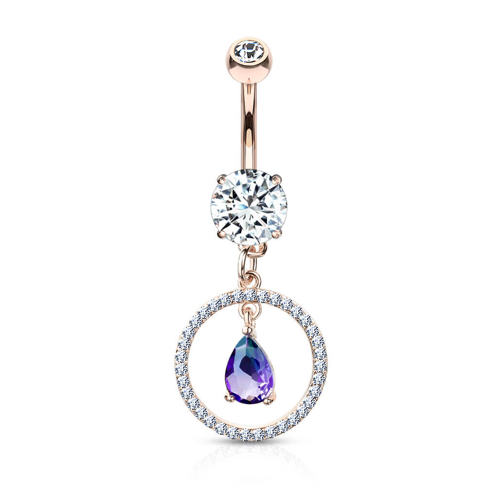 Belly Button Piercing Circle Drop dangle Zirconia - Image 8