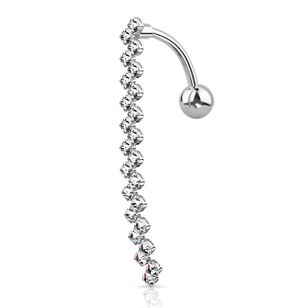 Belly Button Piercing Zig Zag dangle Zirconia - Image 2