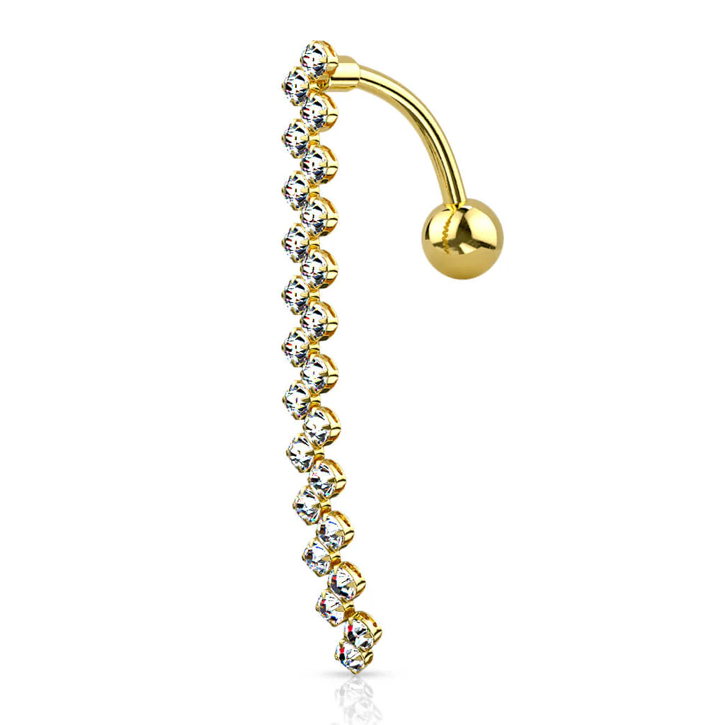 Belly Button Piercing Zig Zag dangle Zirconia - Image 4