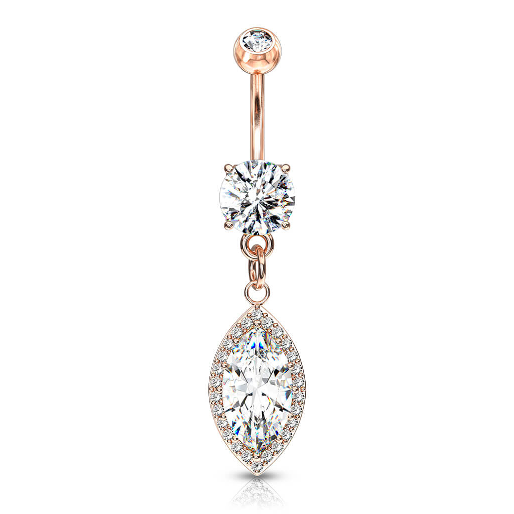 Belly Button Piercing Oval dangle Zirconia - Image 8