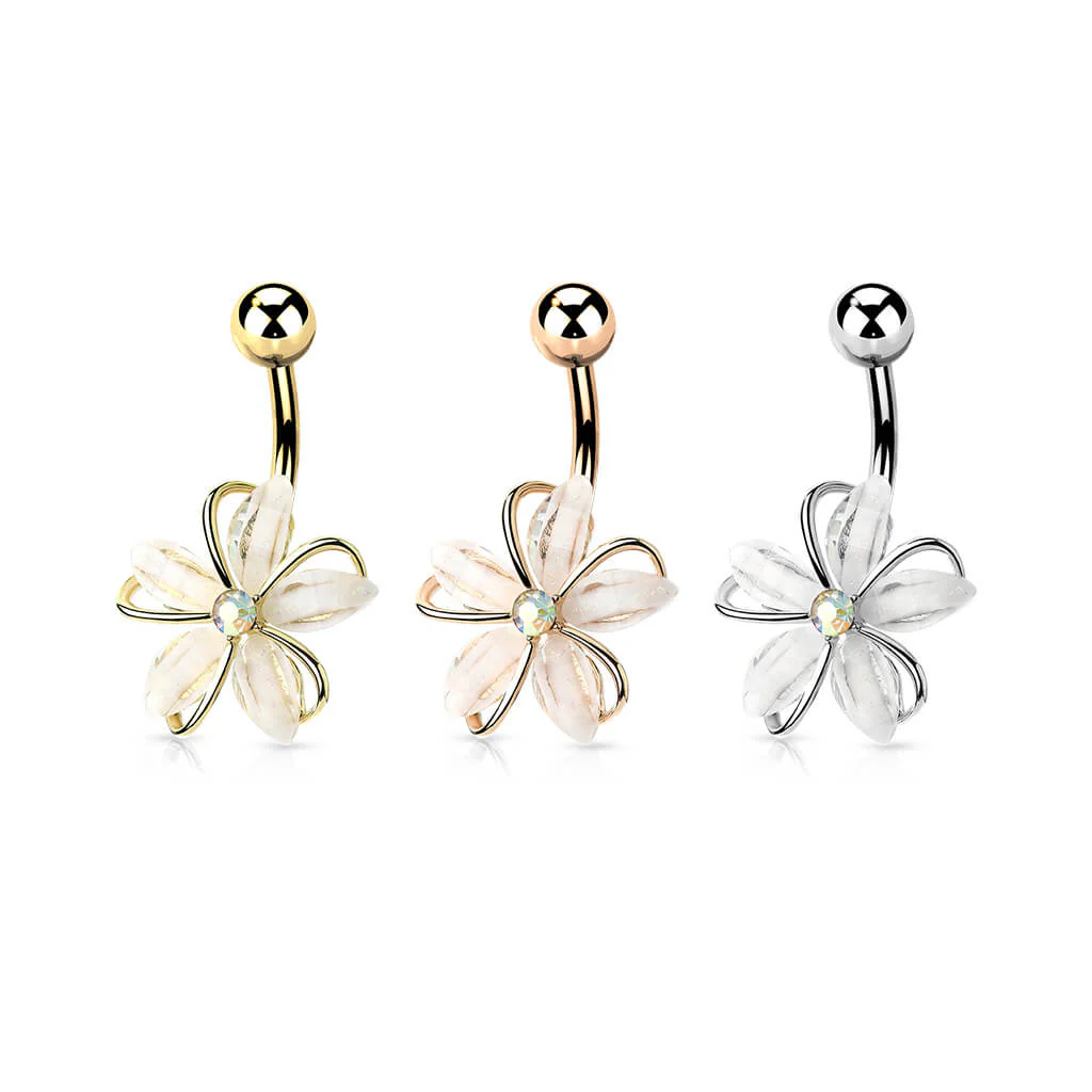 Belly Button Piercing Flower Zirconia - Image 5