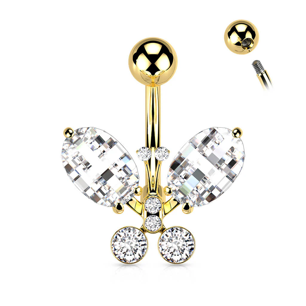 Belly Button Piercing Butterfly Zirconia - Image 4
