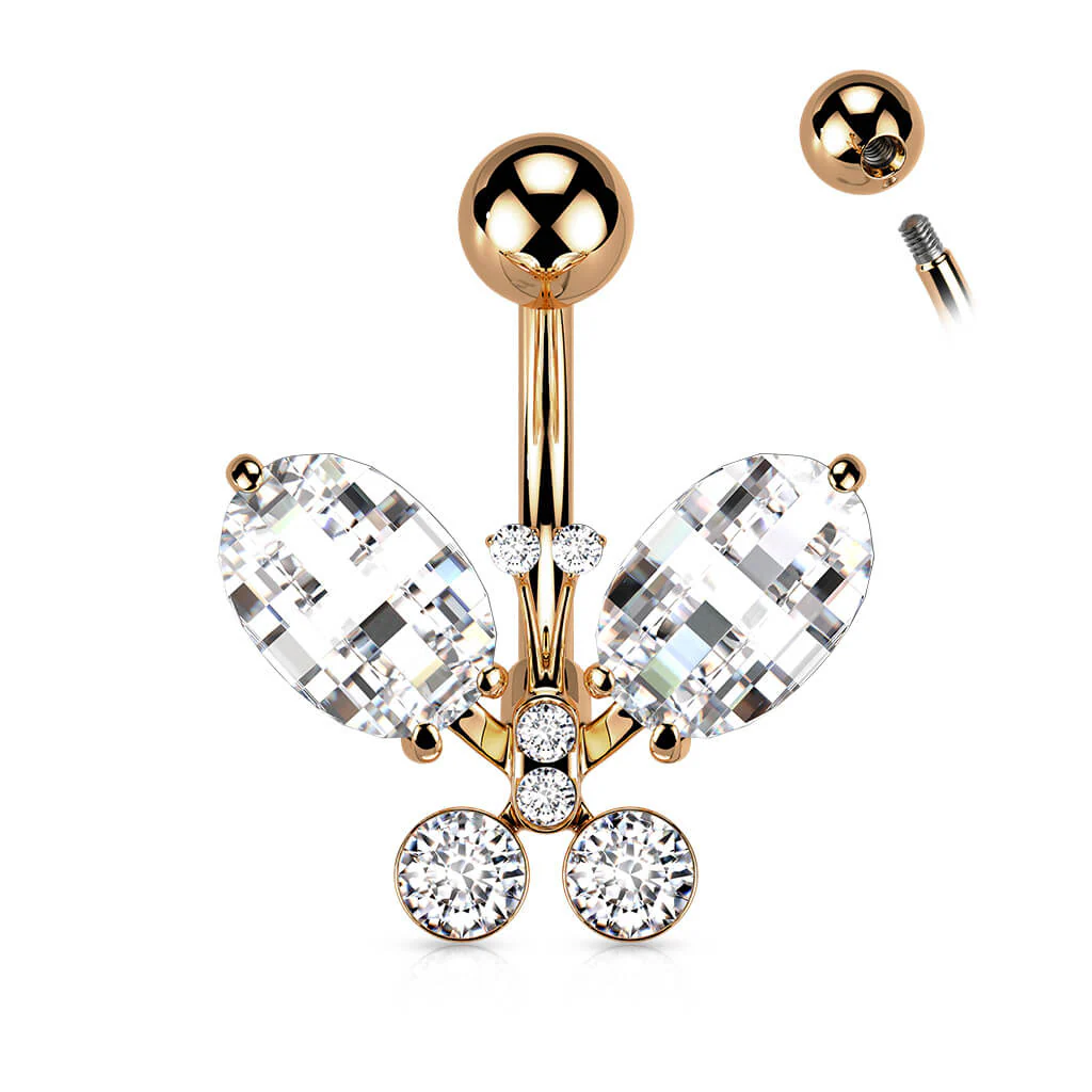Belly Button Piercing Butterfly Zirconia - Image 7