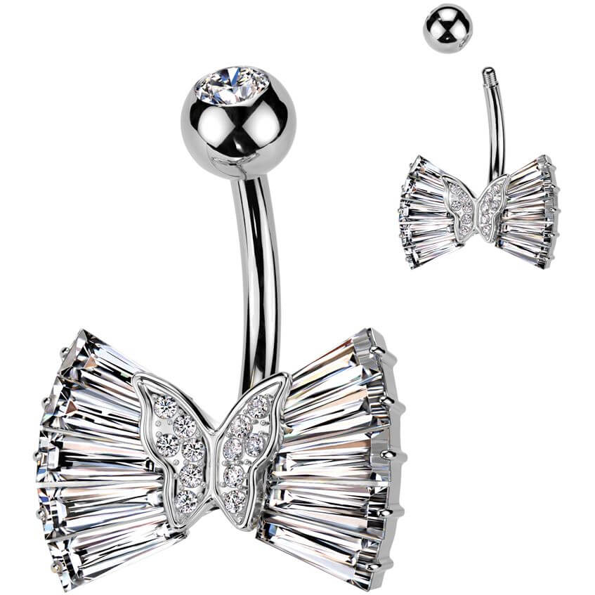 Belly Button Piercing ribbon zirconia - Image 4
