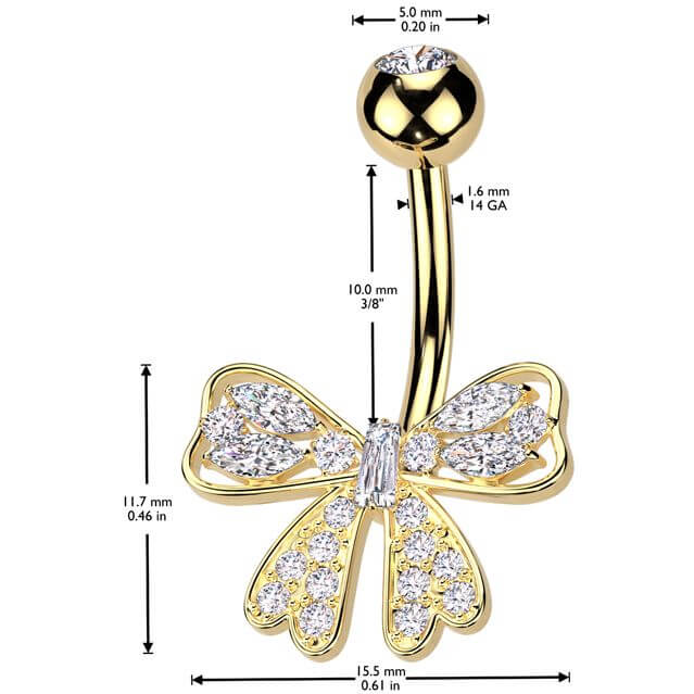 Belly Button Piercing ribbon zirconia - Image 2