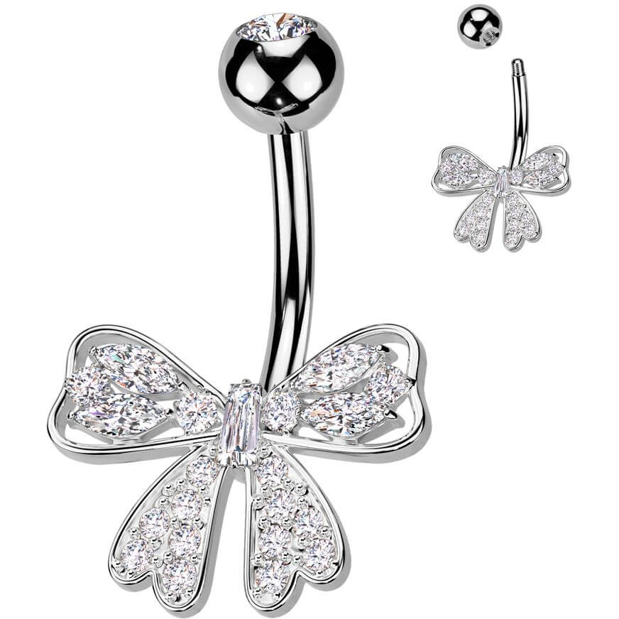 Belly Button Piercing ribbon zirconia - Image 4