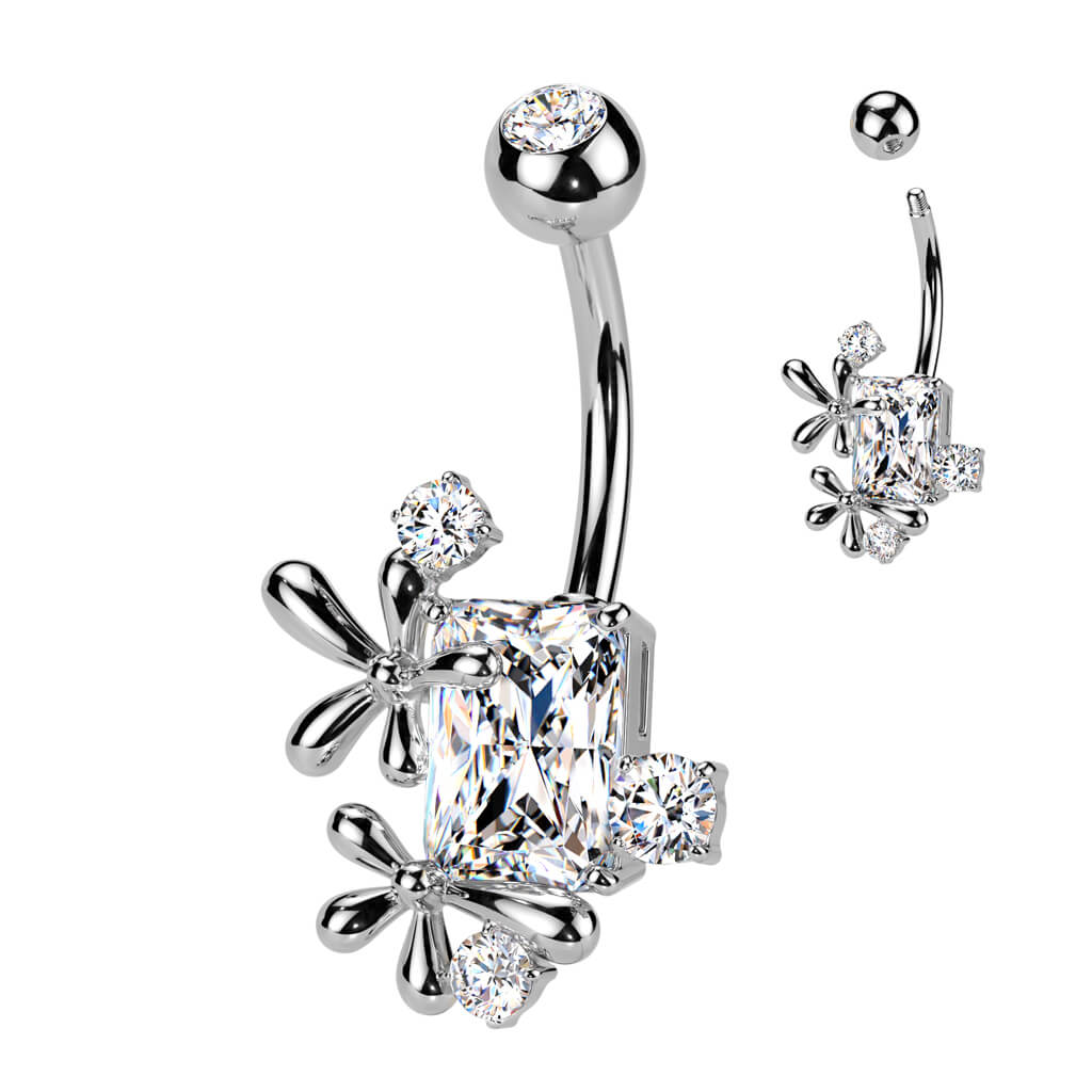 Belly Button Piercing flowers zirconia - Image 4
