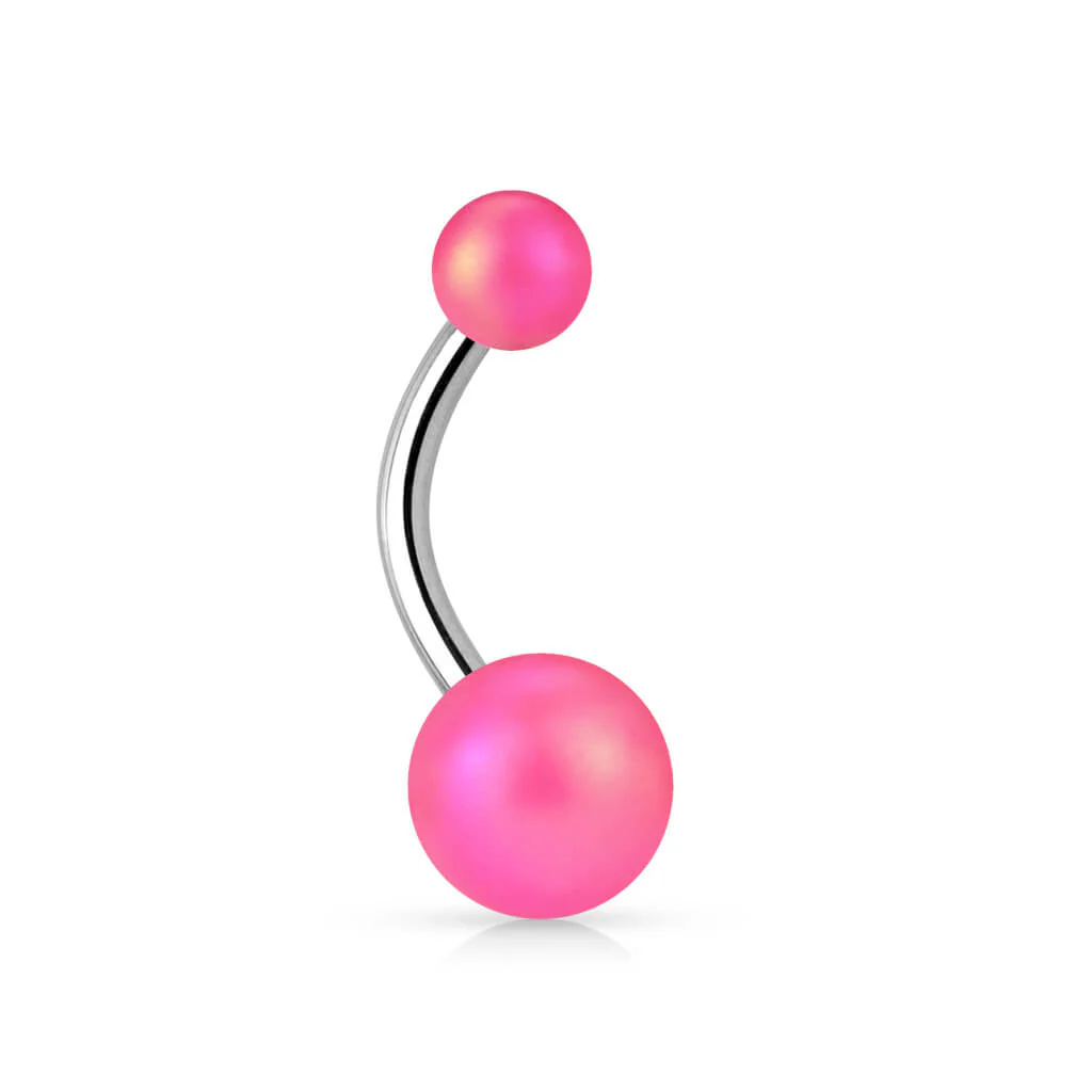 Belly Button Piercing Matt Pearlish Ball - Image 5