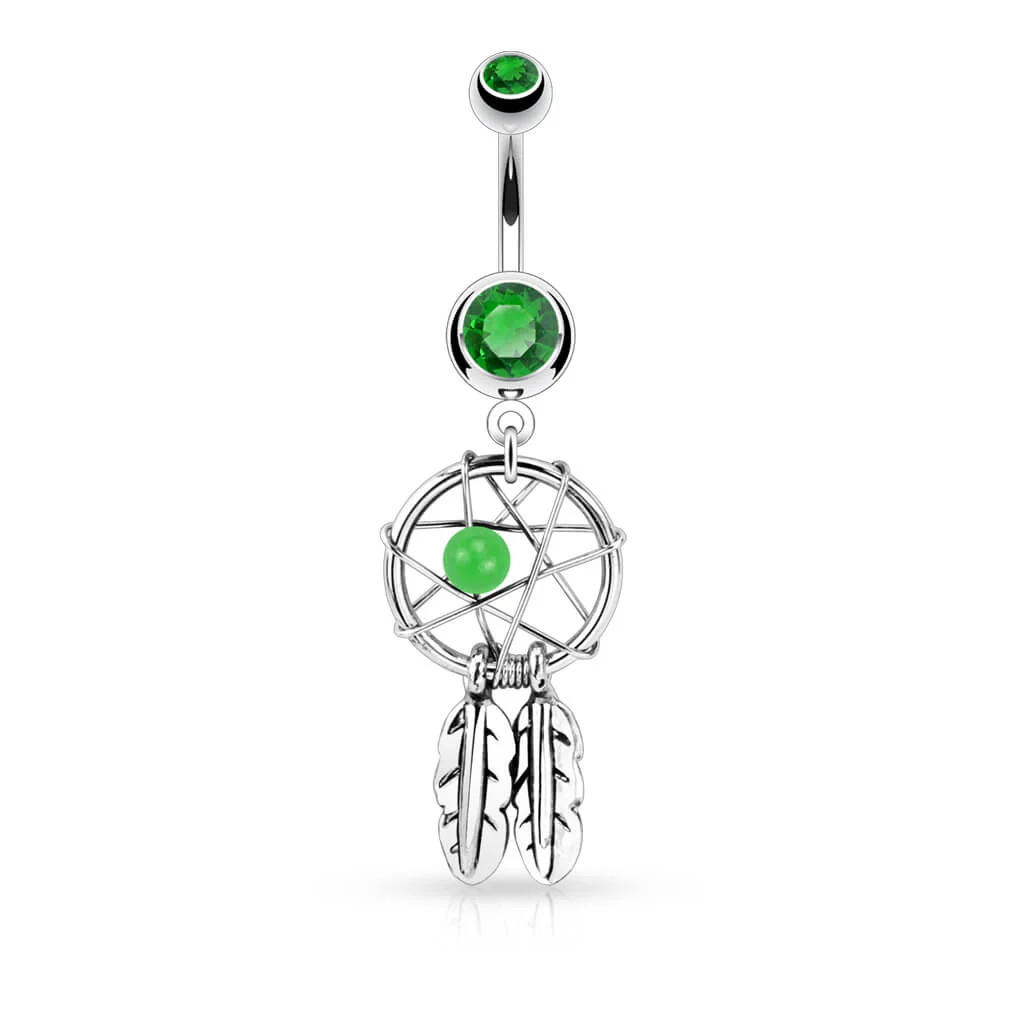 Belly Button Piercing Dream Catcher Silver - Image 3