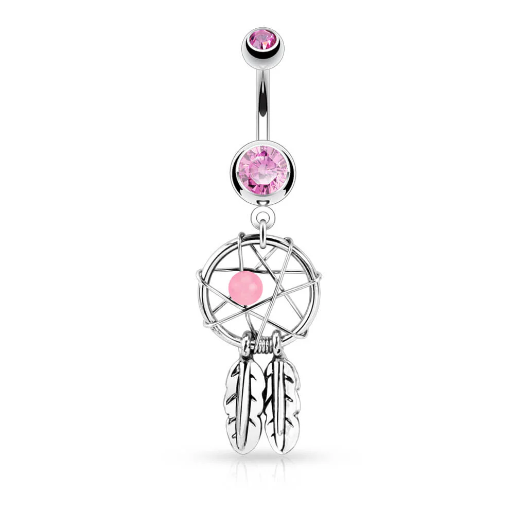 Belly Button Piercing Dream Catcher Silver - Image 4