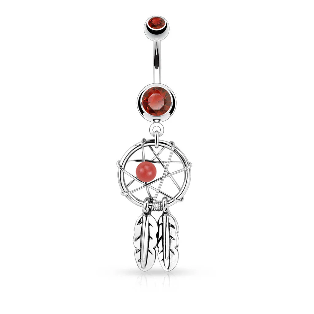 Belly Button Piercing Dream Catcher Silver - Image 6