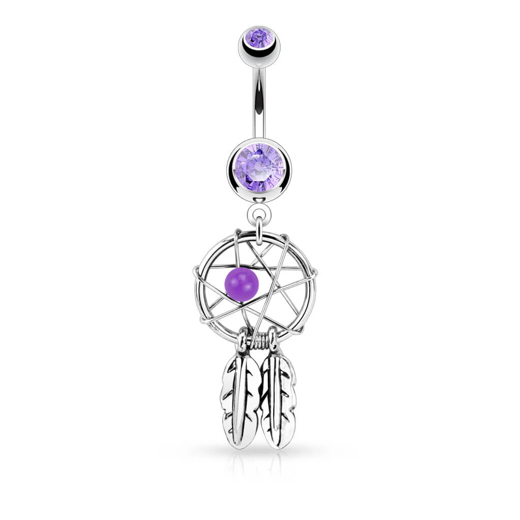 Belly Button Piercing Dream Catcher Silver - Image 7