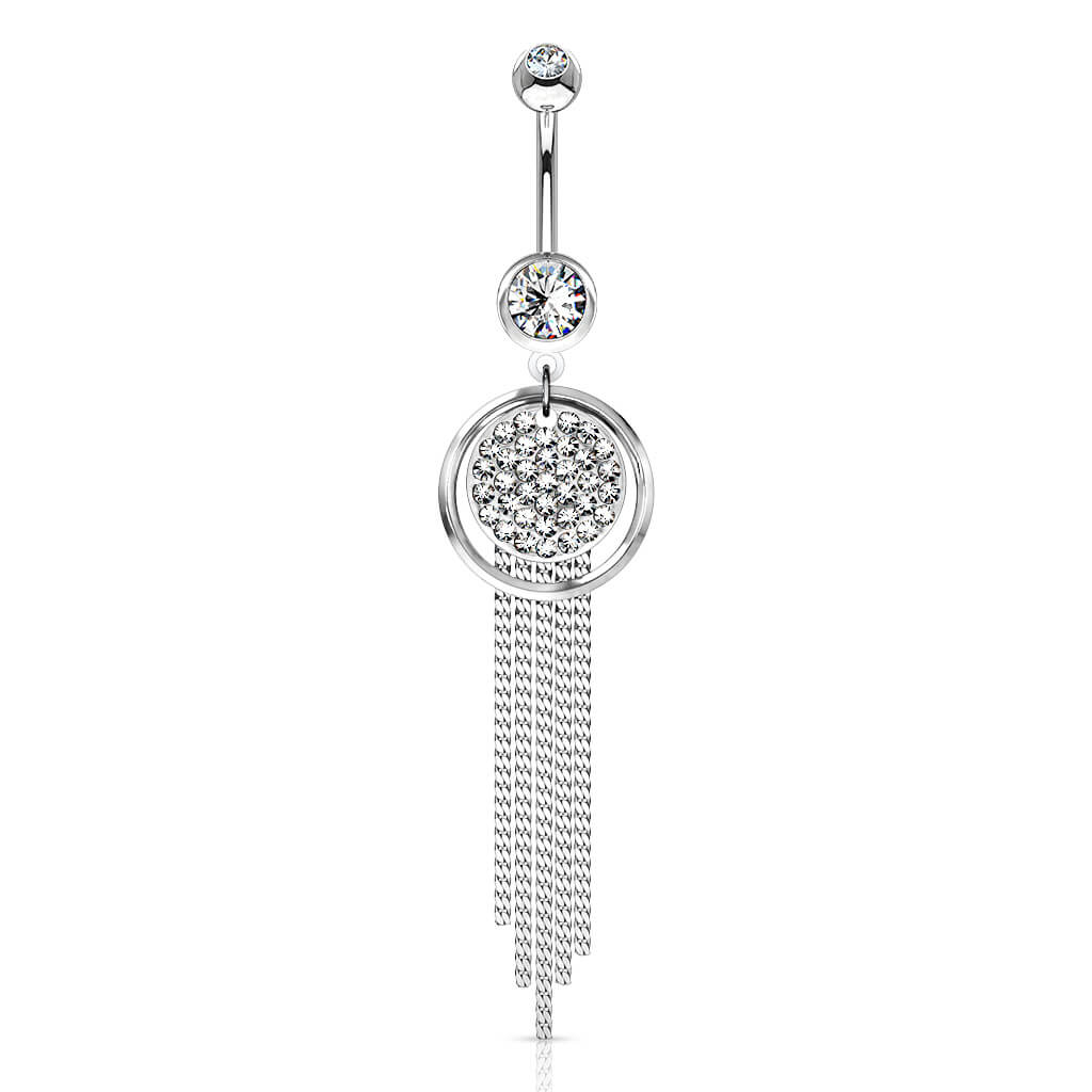 Belly Button Piercing Chains dangle Zirconia Silver - Image 5