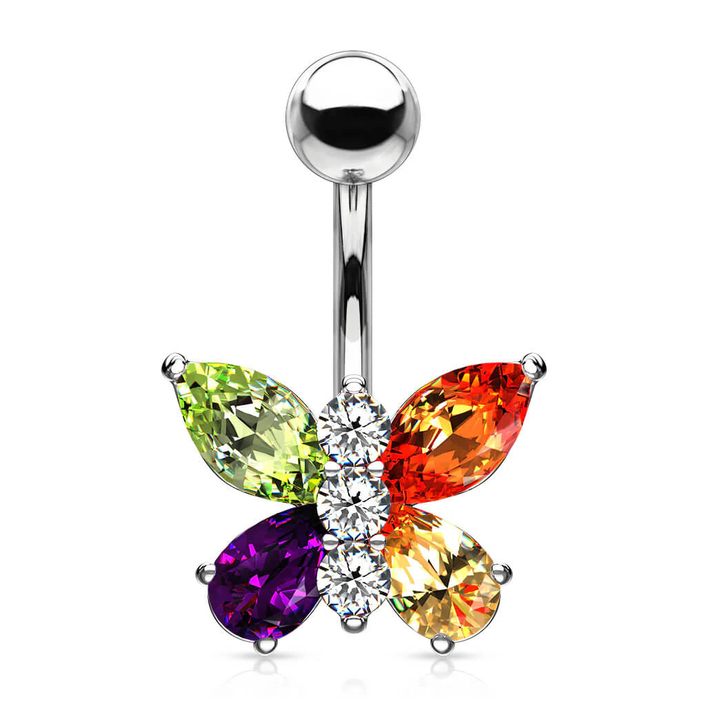 Belly Button Piercing Butterfly Zirconia Silver - Image 6