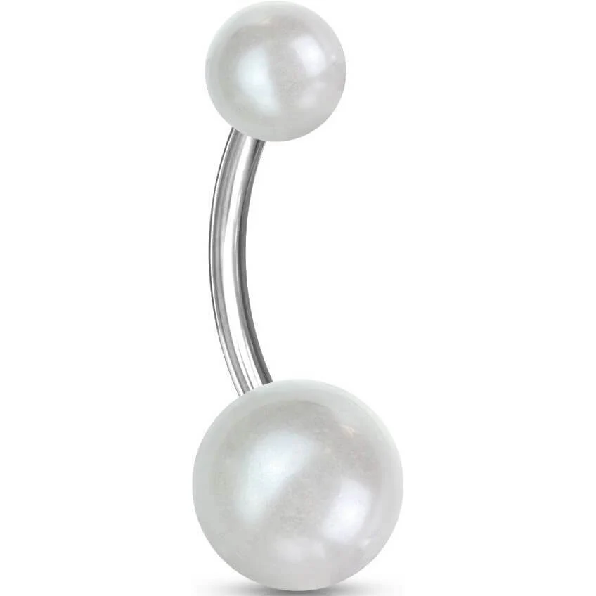 Belly Button Piercing Acrylic Pearlish Look Ball