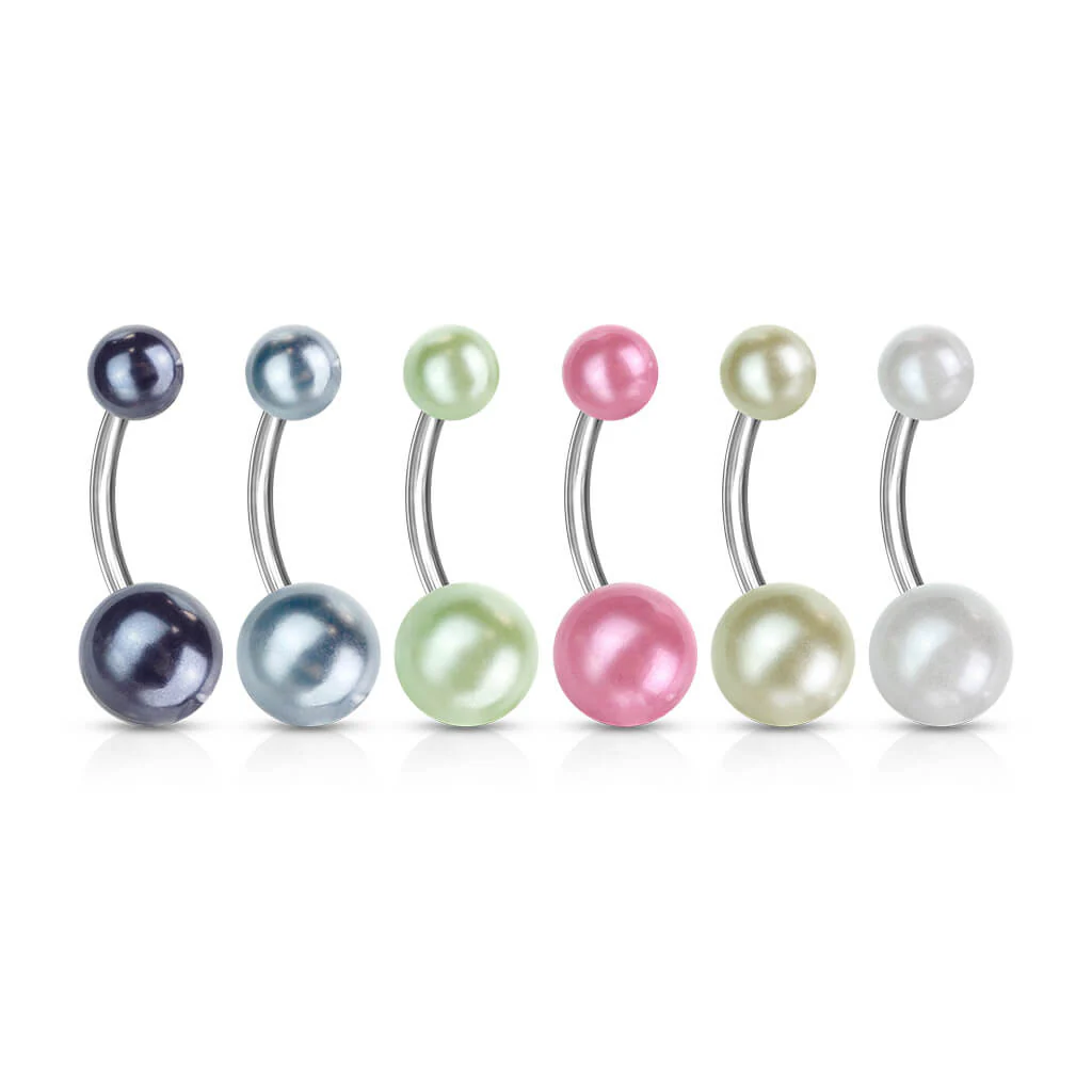 Belly Button Piercing Acrylic Pearlish Look Ball - Image 3