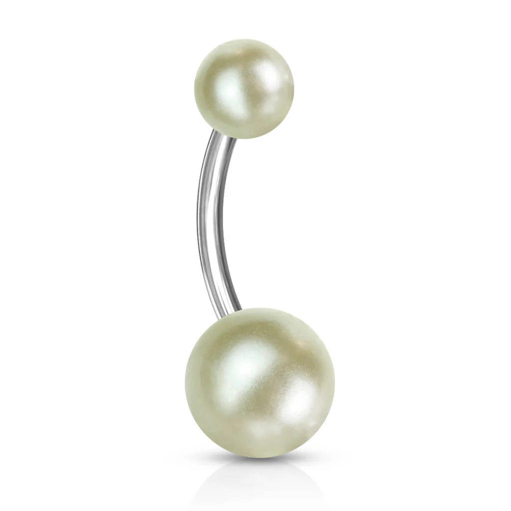 Belly Button Piercing Acrylic Pearlish Look Ball - Image 8
