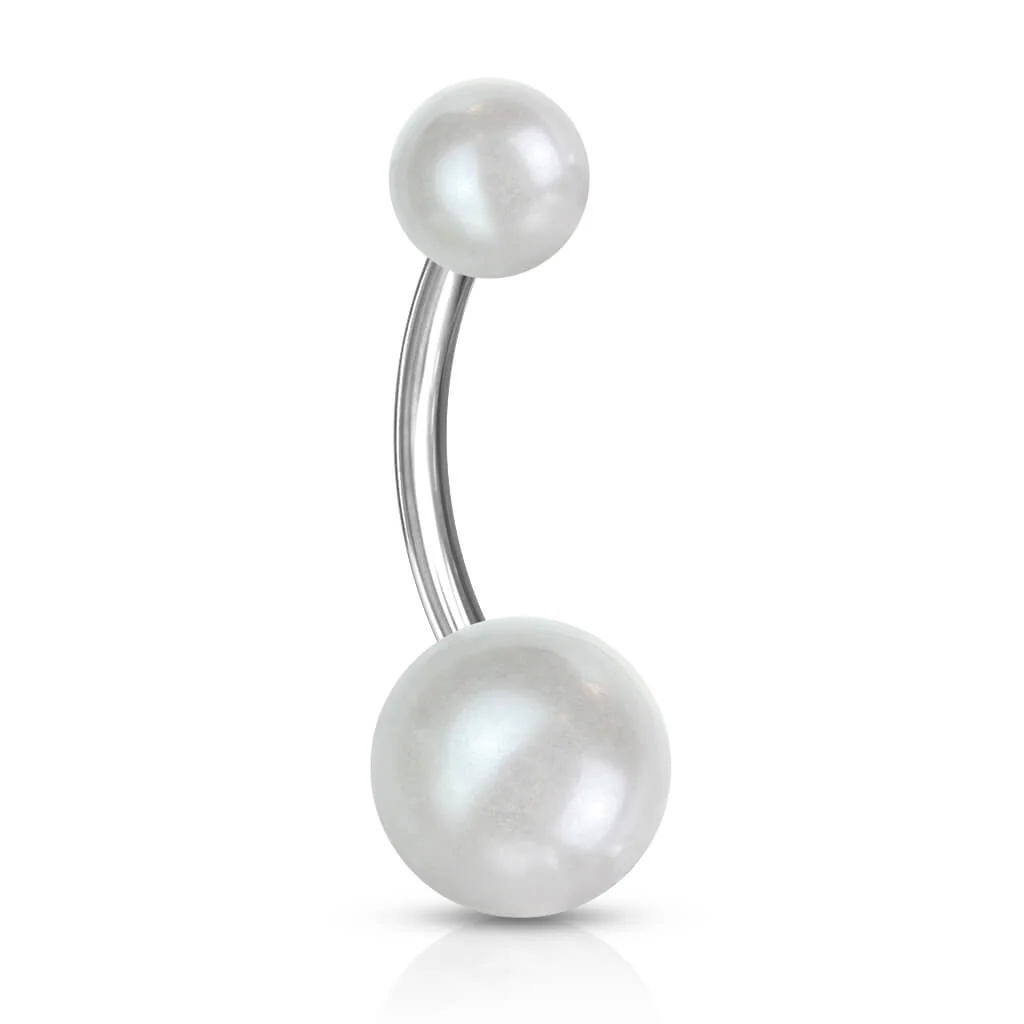 Belly Button Piercing Acrylic Pearlish Look Ball - Image 9