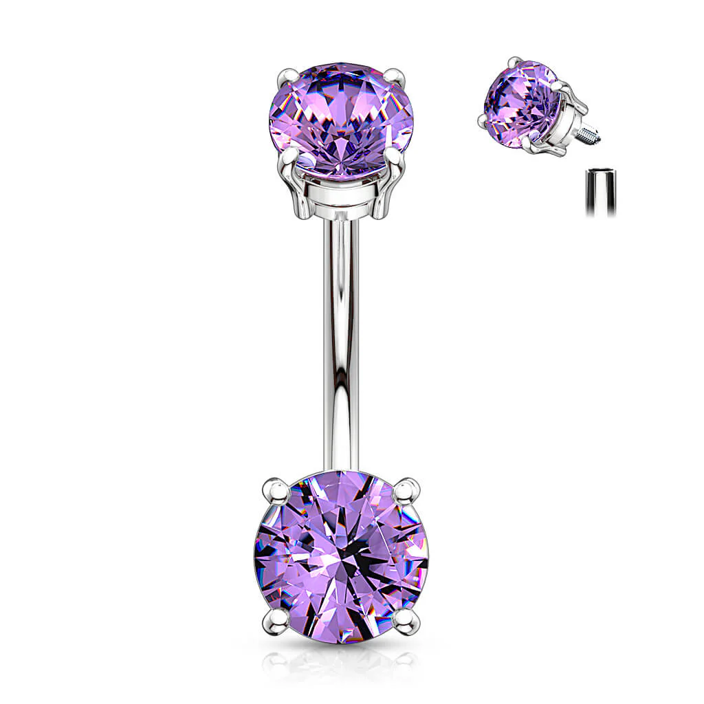Belly Button Piercing Zirconia Internally Threaded - Image 10