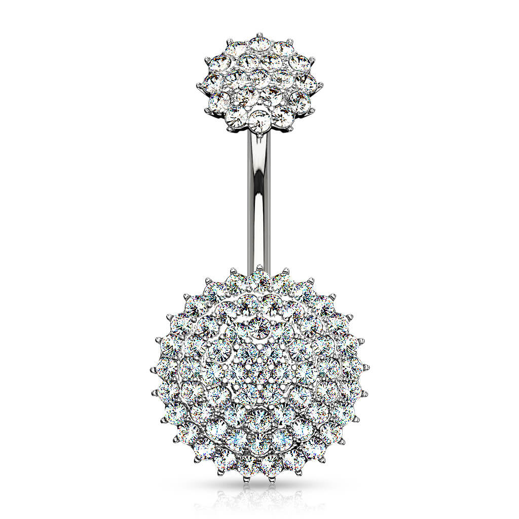 Belly Button Piercing Ball Zirconia Internally Threaded - Image 2
