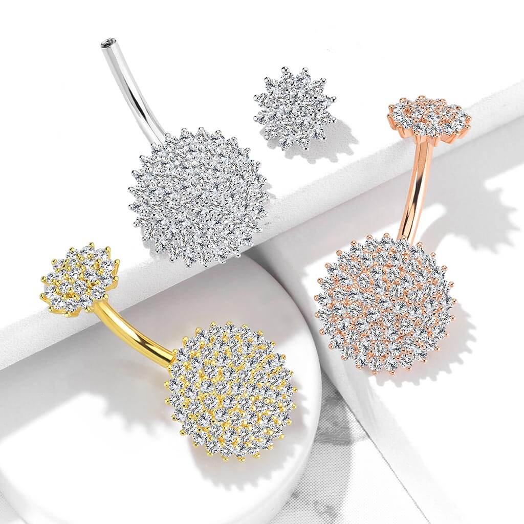 Belly Button Piercing Ball Zirconia Internally Threaded - Image 7
