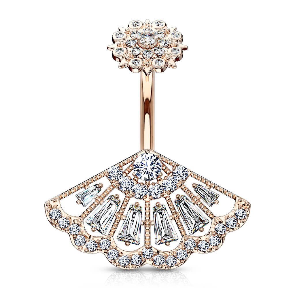 Belly Button Piercing Fan Zirconia Internally Threaded - Image 8