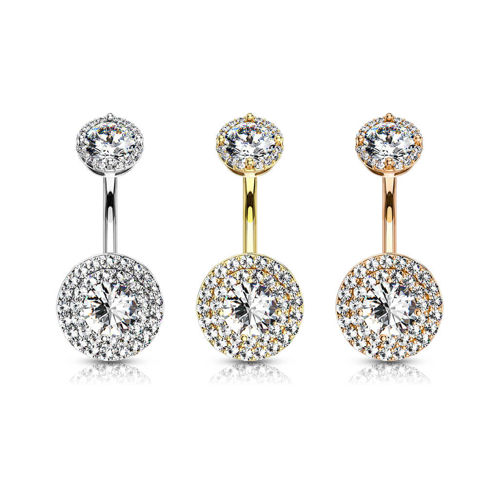 Belly Button Piercing Zirconia Round Internally Threaded - Image 5