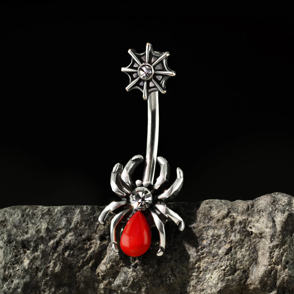 Belly Button Piercing Spider Black Zirconia - Image 5