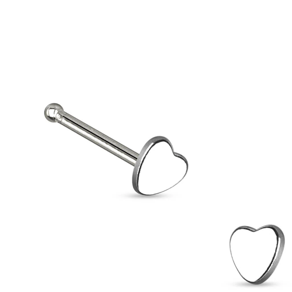 Nose Stud Heart Flat - Image 4