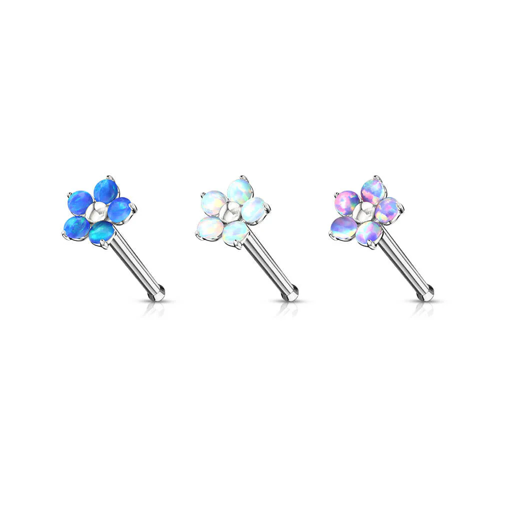 Nose Stud Flower Opal - Image 5