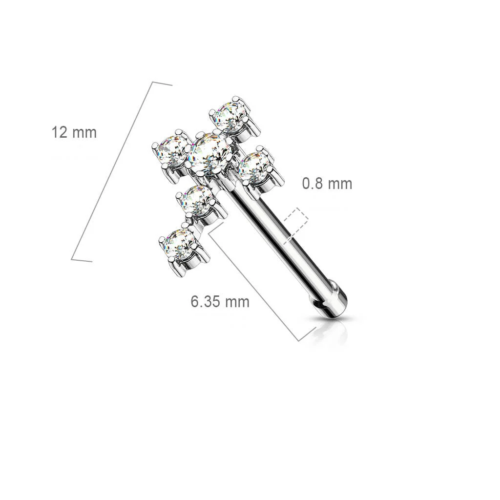 Nose Stud Cross Zirconia - Image 3