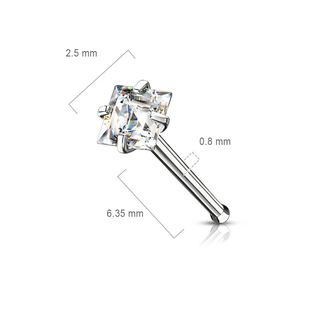 Nose Stud Square Zirconia - Image 3