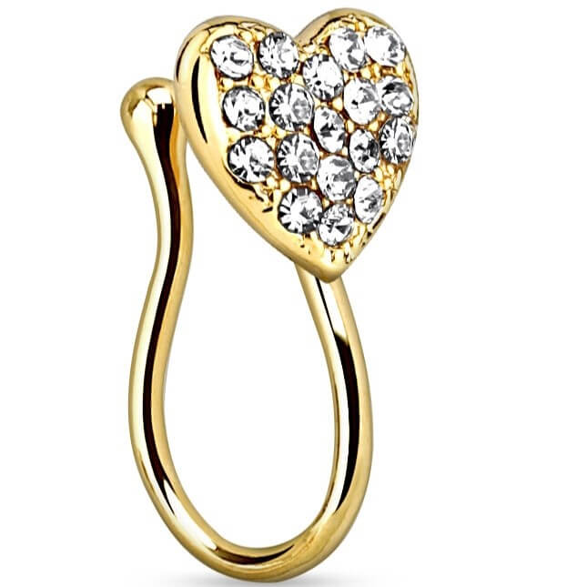 Fake Nose Piercing Heart Zirconia Bendable - Image 2