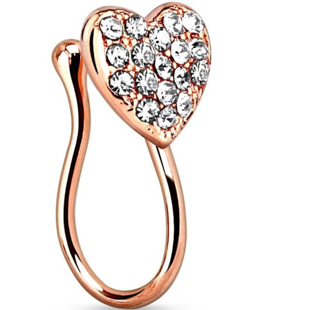 Fake Nose Piercing Heart Zirconia Bendable - Image 3