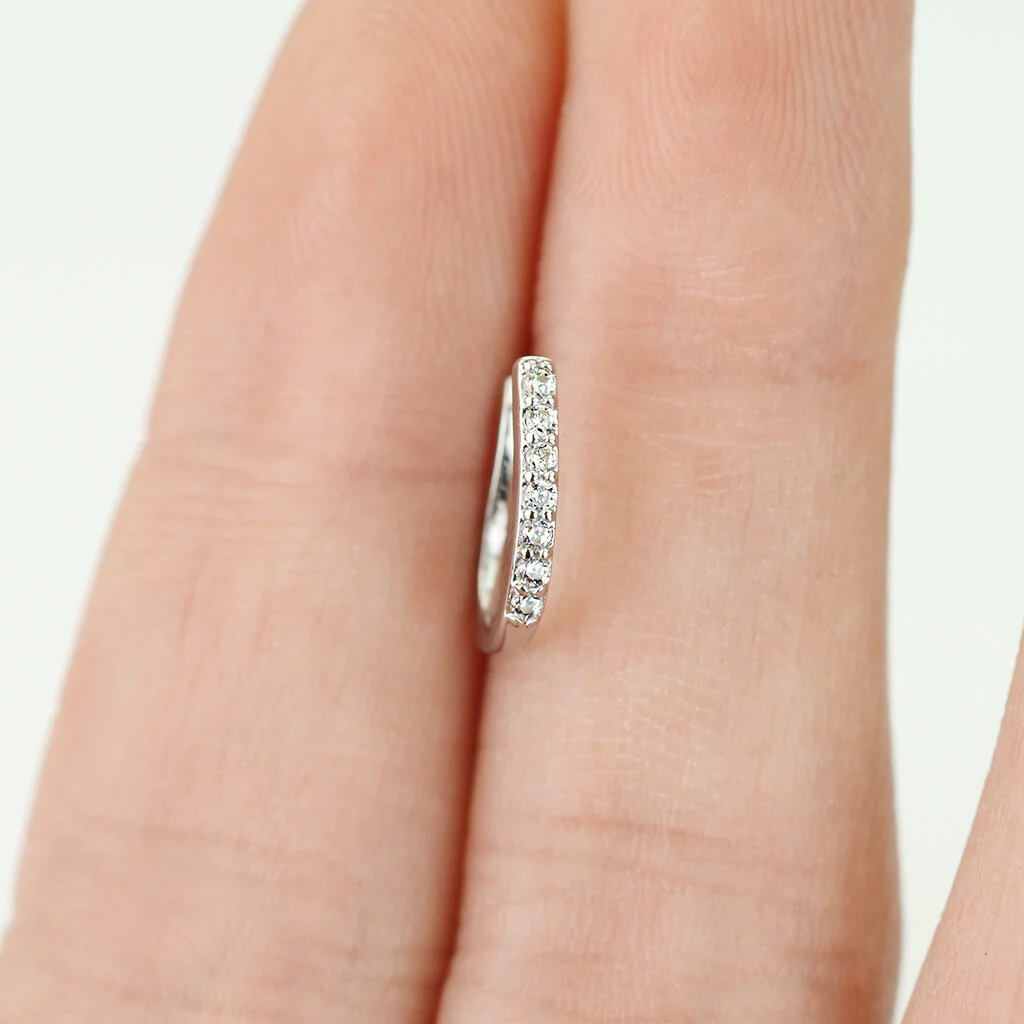 Fake Nose Piercing Line Zirconia Silver Bendable - Image 4