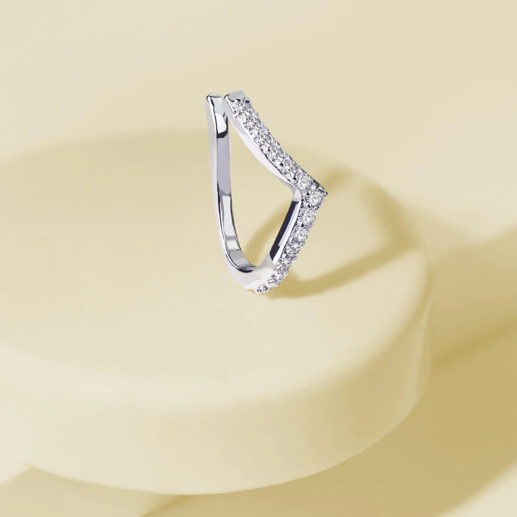 Fake Nose Piercing Line Zirconia Silver Bendable - Image 5